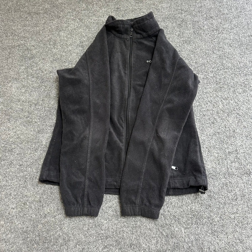Columbia Fleece Jacket Womens Size L Black Benton Springs Full Zip Mock Neck